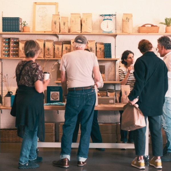 Inside retail boutique